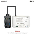 Smart Temperature Humidity Wifi Switch 10A 2000W Intelligent Monitoring Thermostat Compatible with Ewelink Alexa Google Home