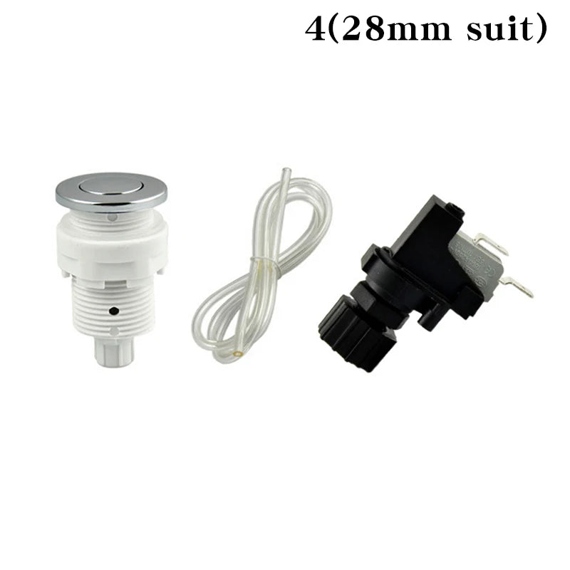 1Pcs 28/32/34mm Pneumatic Switch On Off Push Button For Bathtub Spa Waste Garbage Disposal Whirlpool