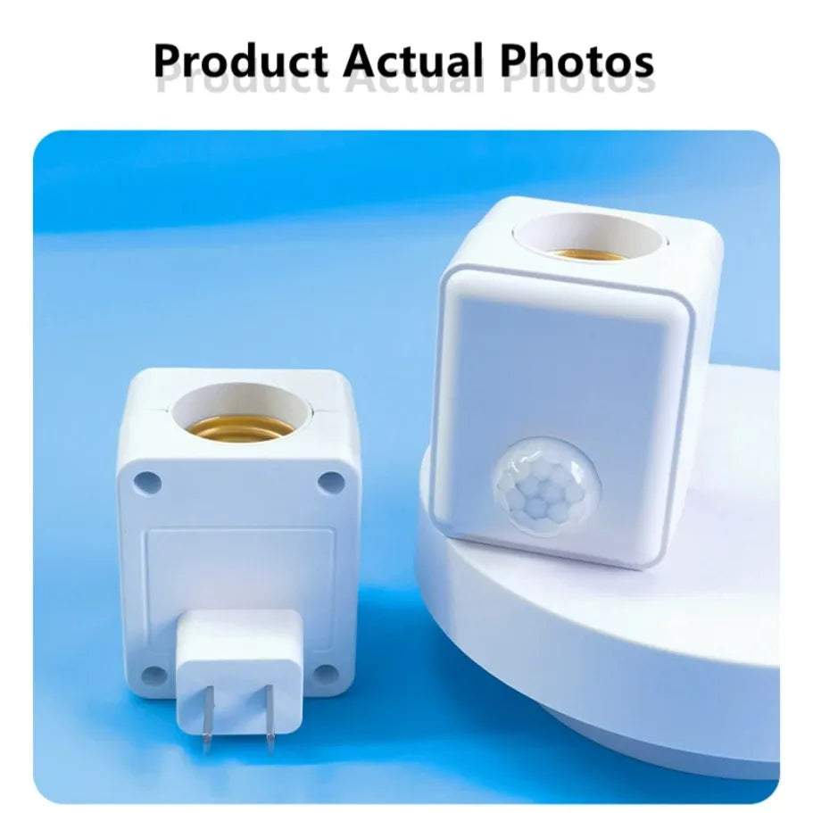 AC85-265V EU/US Plug E27 PIR Motion Sensor LED Switch Lamp Base Human Induction Light Bulb Holder Socket Adapter Converter