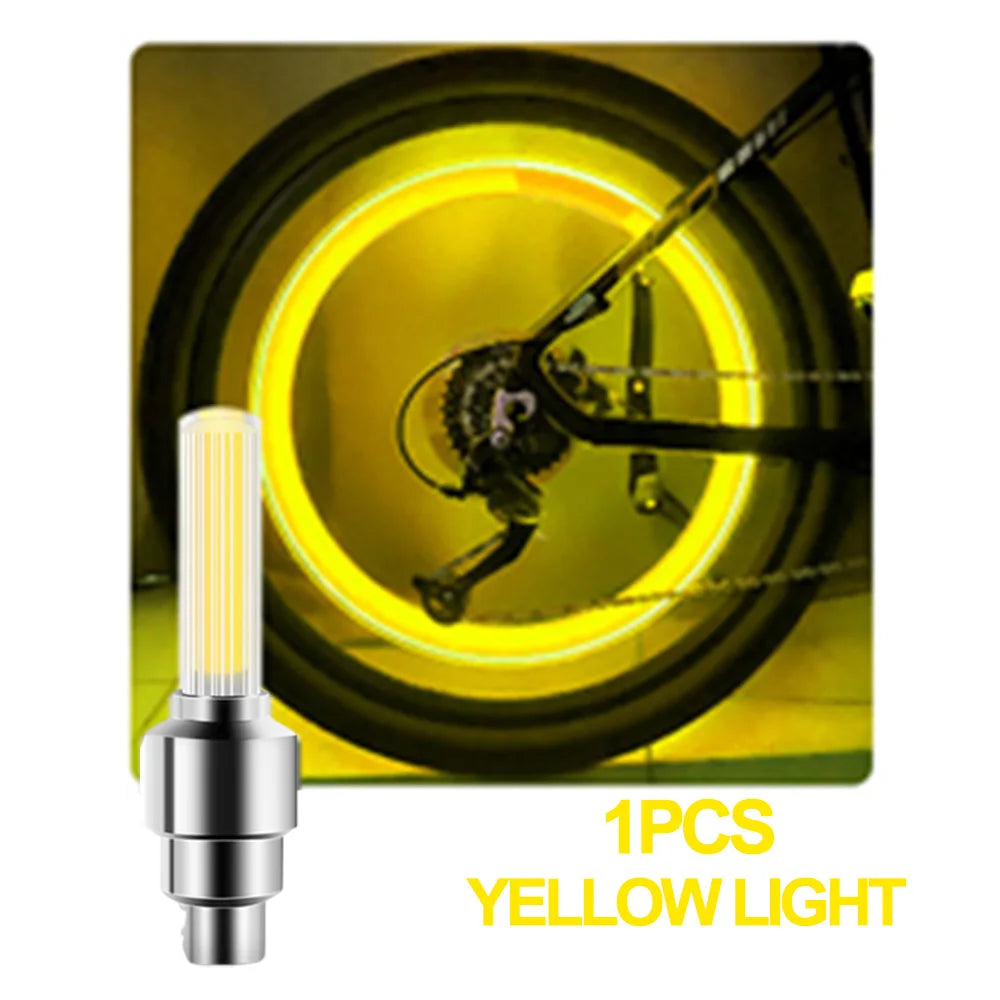 LED Bicycle Valve Light, Neon Bicycle Spoke Light, Bicycle Tire Valve Light, Night Riding Warning Light Bicycle Accessories