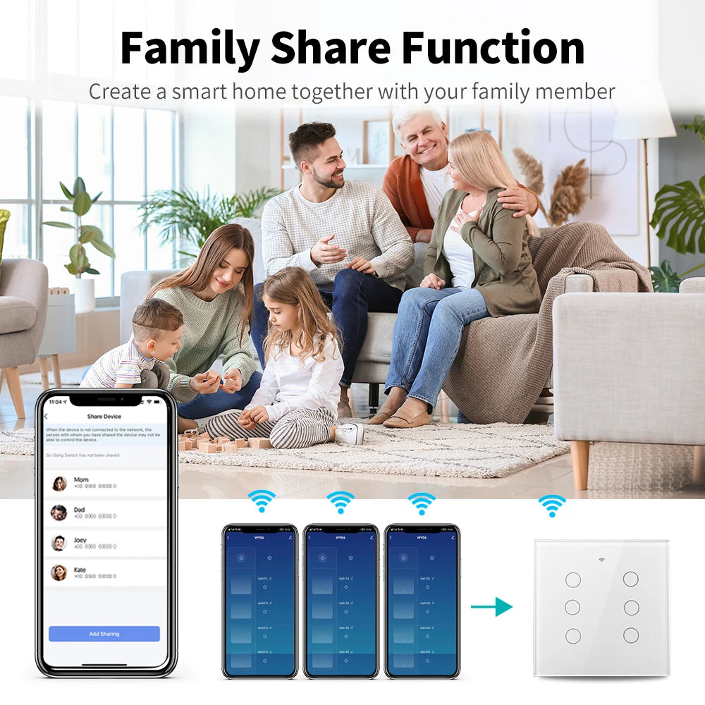 AlexXi Zigbee 4x4 Brazil Touch Sensor Glass Panel Light Switch Tuya Smart Life App 4/6/8 Gang Remote by Alexa Dot Google Home