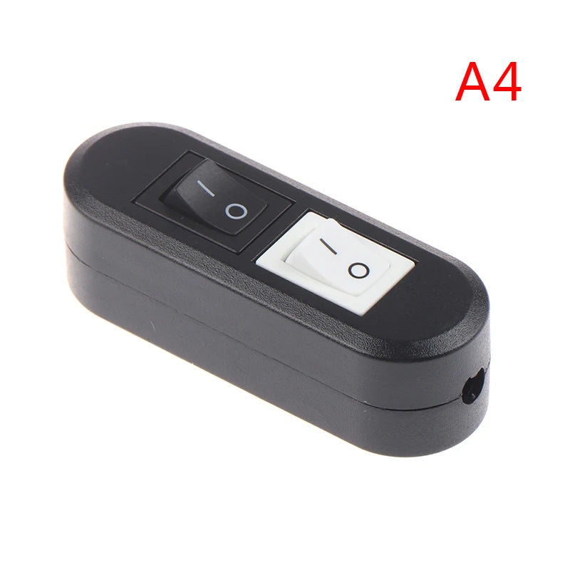 Inline Cord Switch AC 250V 10A Duplex On/Off Feed-Through For Bedroom Table Lamp Desk Light Two-button Boat Shape Switch
