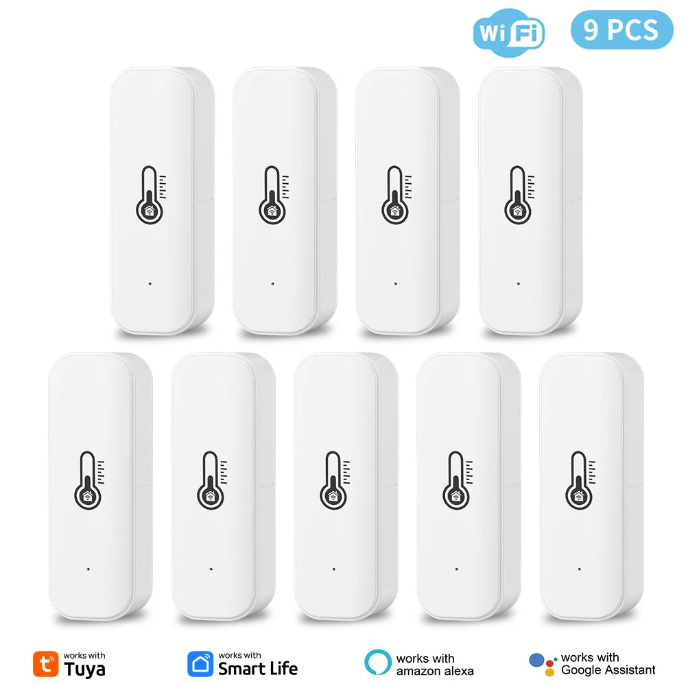 1~10PCS Tuya WiFi Temperature and Humidity Sensor Remote Monitor For Smart Home Work with Alexa Google Assistant