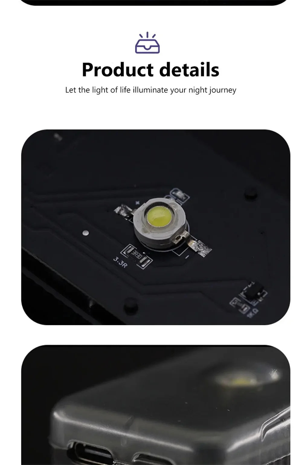 Motorcycle Locomotive Box Sensor Light LED Tail Box Anti-Collision Lamp Convenient Outdoor Fishing Camping Night Light ﻿