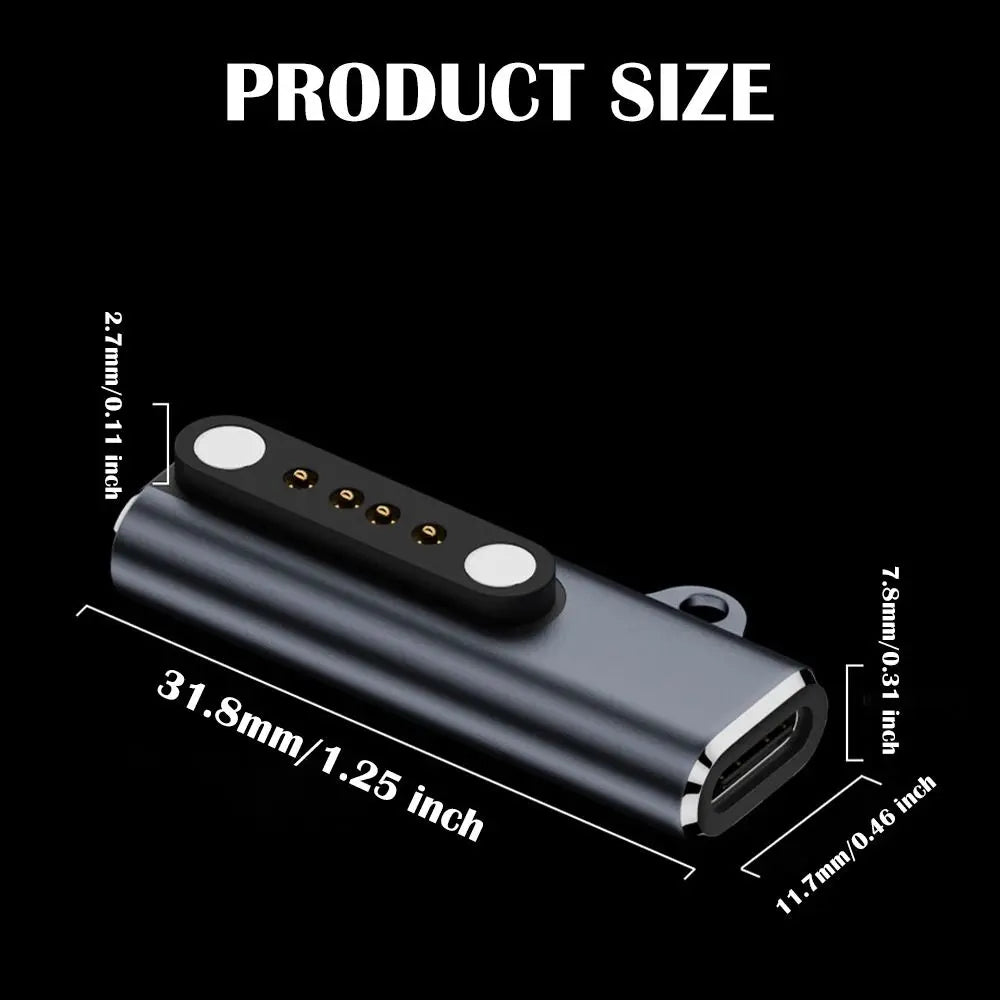 Suitable for Shokz devices bone transfer headset/smart watch charging adapter USB-C to 7.62MM 2-pin/4-pin magnetic charging port