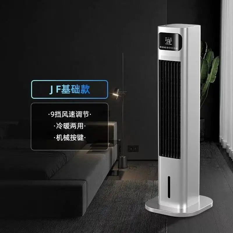 【Cool & Warm Air Cooler】: Smart Voice-Controlled, Water-Cooled Tower Fan with Cooling & Heating Functions