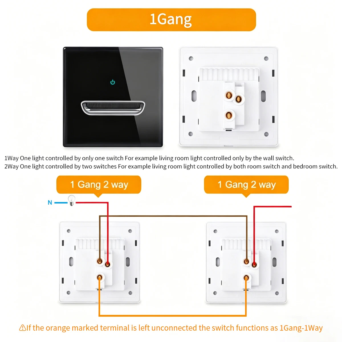 Glass Touch Switch Tempered Crystal Panel 1/2/3/4 Gang Wall Light Switches Sensitive LED Backlight Metal Push Button 110V 220V