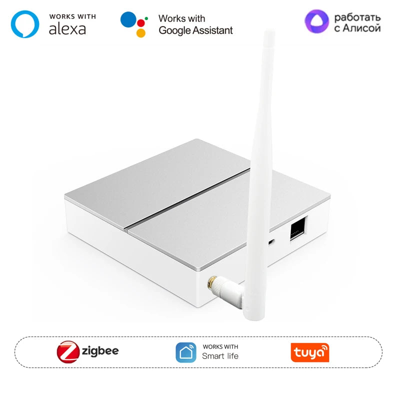 Tuya Zigbee3.0 Smart Wired Gateway Hub With Signal Antenna Smart Home Bridge,Smart Life App For Yandex Alice Alexa Google Home
