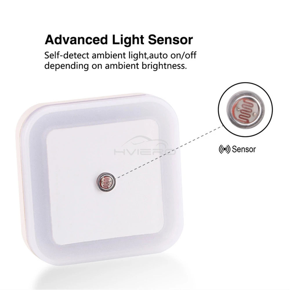 Wireless Sensor LED Night Light EU Plug Mini Square Nights Lights For Baby Children Living Room Bedroom Corridor Lighting Lamp