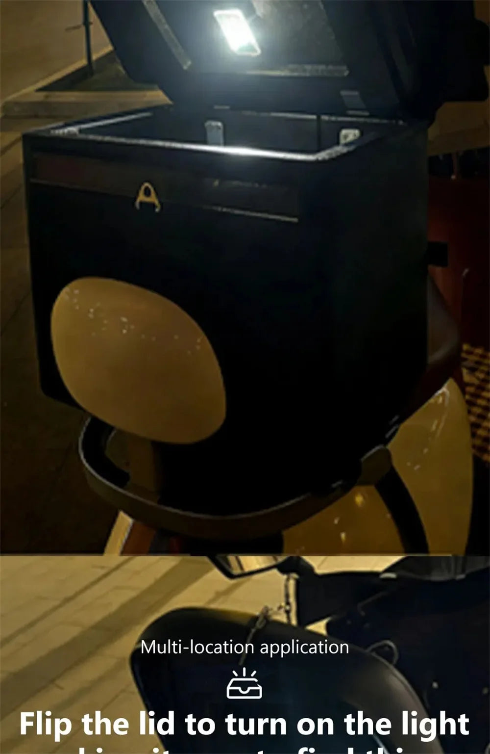 Motorcycle Locomotive Box Sensor Light LED Tail Box Anti-Collision Lamp Convenient Outdoor Fishing Camping Night Light ﻿
