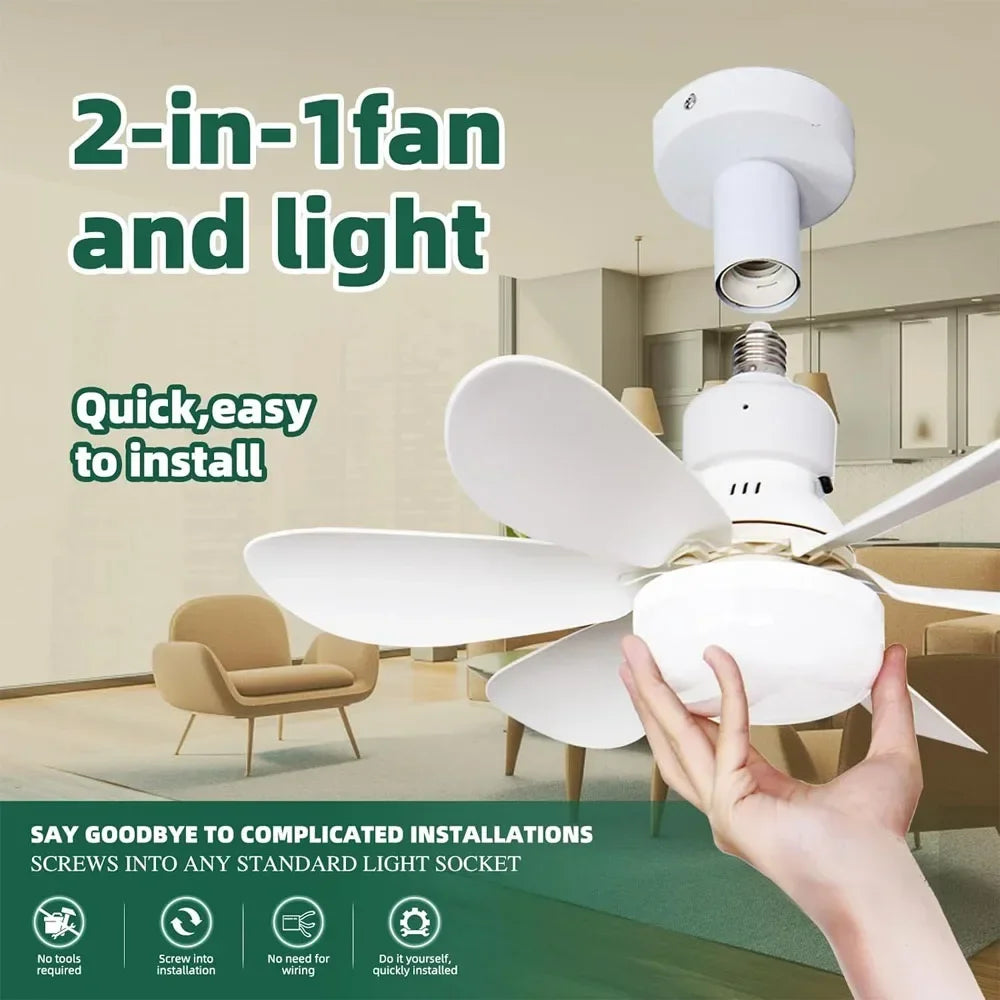 Ceiling Fan Light 52cm Thin Silent Ceiling Fan with Remote Control Unlimited Dimming 3-speed Adjustment Bedroom Living Room