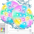 Rechargeable Underwater Submersible Pool Lights with Remote IP68 Waterproof Color Changing Led Floating Lights for Hot Tub Bath