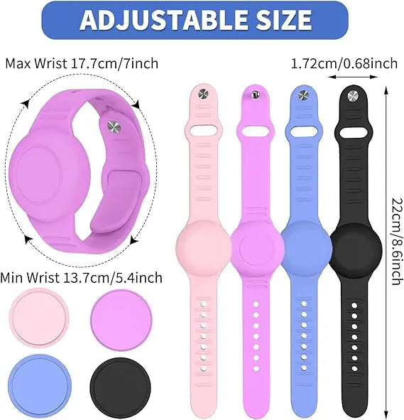 Waterproof AirTag Bracelet for Kids, Hidden Silicone Wristband for AirTag,Secure Holder Strap Band for Child Toddler Protection