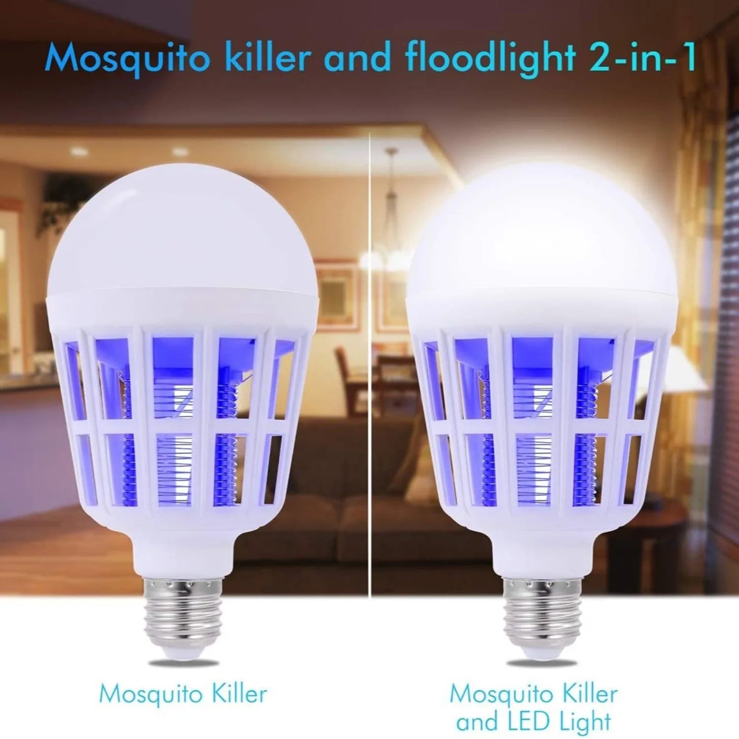 JOYINLED 2 in 1 LED Pest Attract Trap 220V/110V E26/E27 Lamp Bulb Pack of 1/2 Bug Zapper, Mosquito Killer for Home Kitchen Patio