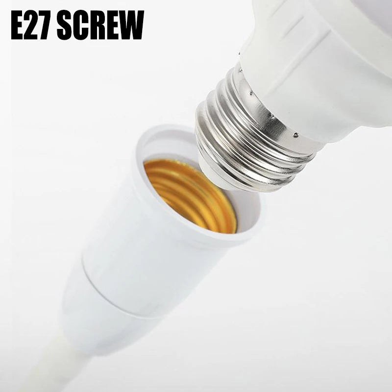 EU Plug to E27 Lamp Holder Light Bulb Socket With Switch Flexible Lamp Base Conversion Table Lamp Converter