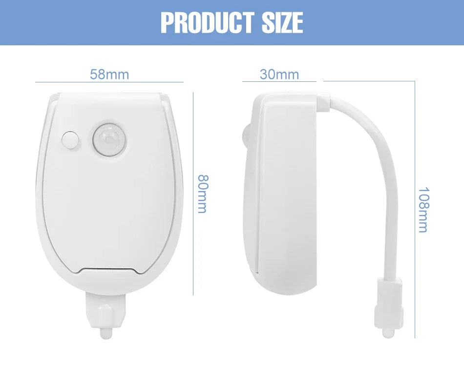 RGB LED Toilet Bowl Lamp PIR Smart Motion Sensor Night Lights AAA Battery Powered For Washroom Bathroom WC Toilet Seat Backlight
