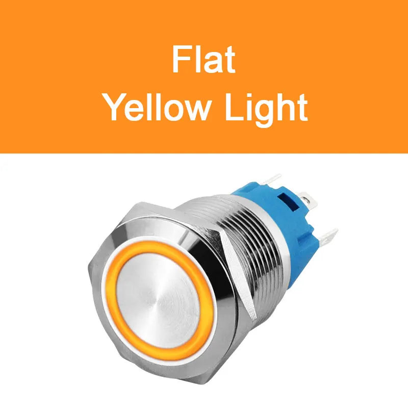 12mm 16mm 19mm 22mm metal push button on off switch power LED light Waterproof Flat circular button 3v 6v 12v 24v 110v 220v ip65