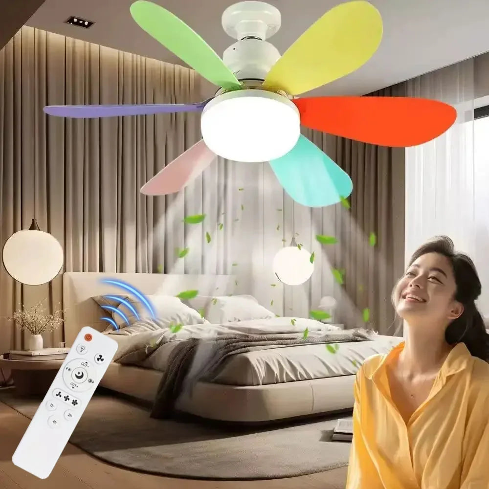 Ceiling Fan Light 52cm Thin Silent Ceiling Fan with Remote Control Unlimited Dimming 3-speed Adjustment Bedroom Living Room