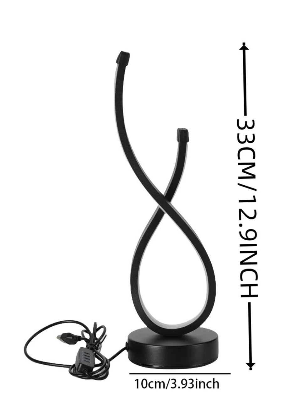LED Night Table Lamp Modern Spiral Dimmable Bedside Bedroom Lamps Nightstand Desk Lamp Night Light for Living Room Home Office