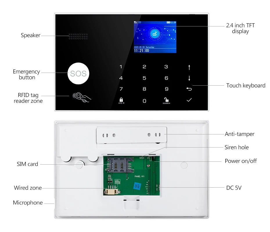 KERUI G30 Alarm System for Home WIFI GSM Security Alarm Panel with Temperature and Humidity Display Work Alexa Tuya Smart App
