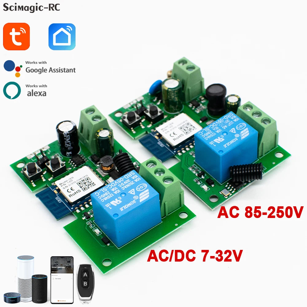 WiFi Switch Smart Tuya Garage Door Gate Opener Controller Work With Alexa Echo Google Home SmartLife APP Controller RF 433mhz