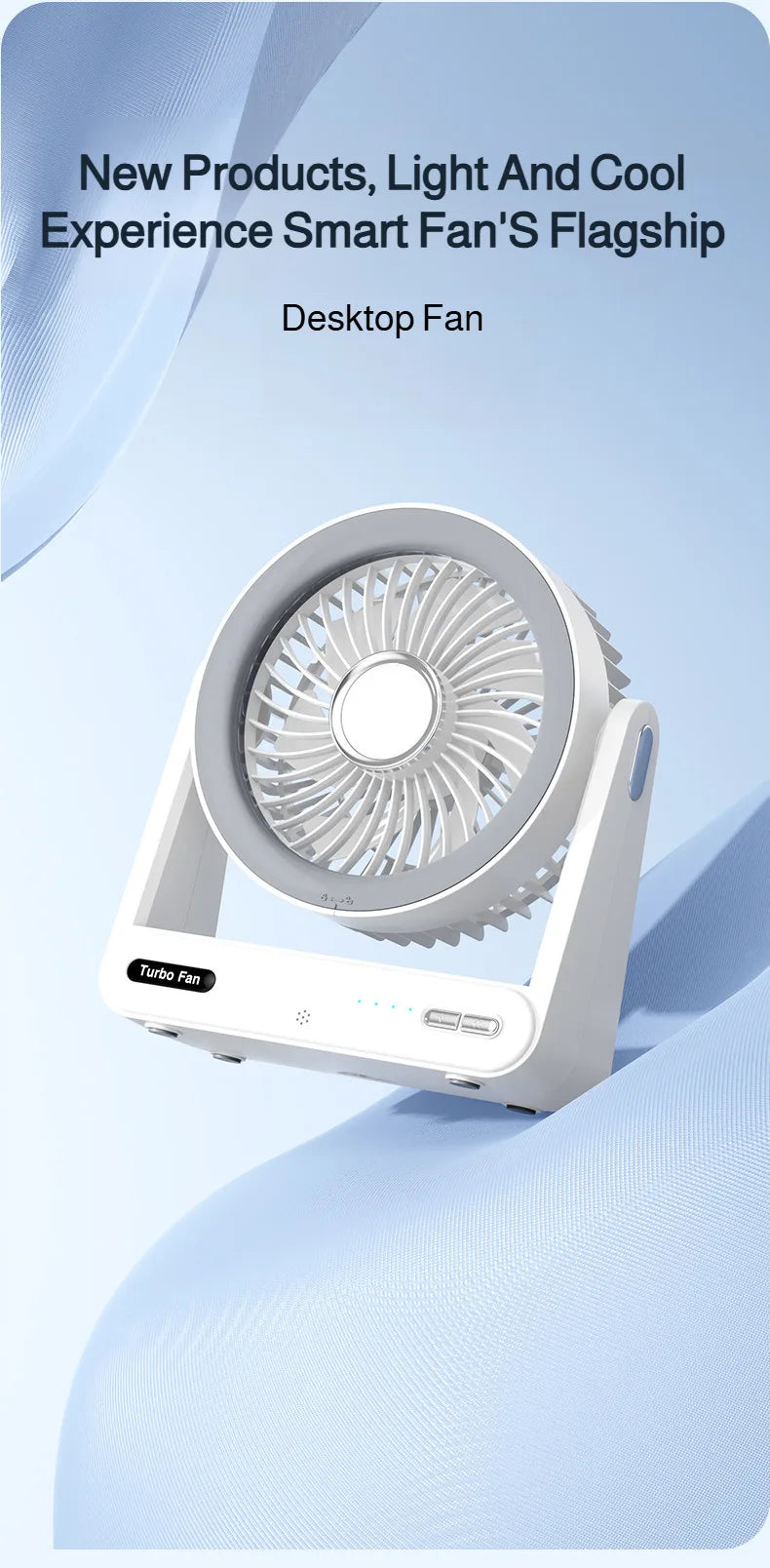 Smart Voice Control Desk Fan with Timer Wall Mountable Mini Circulation Fan for Home and Office Use