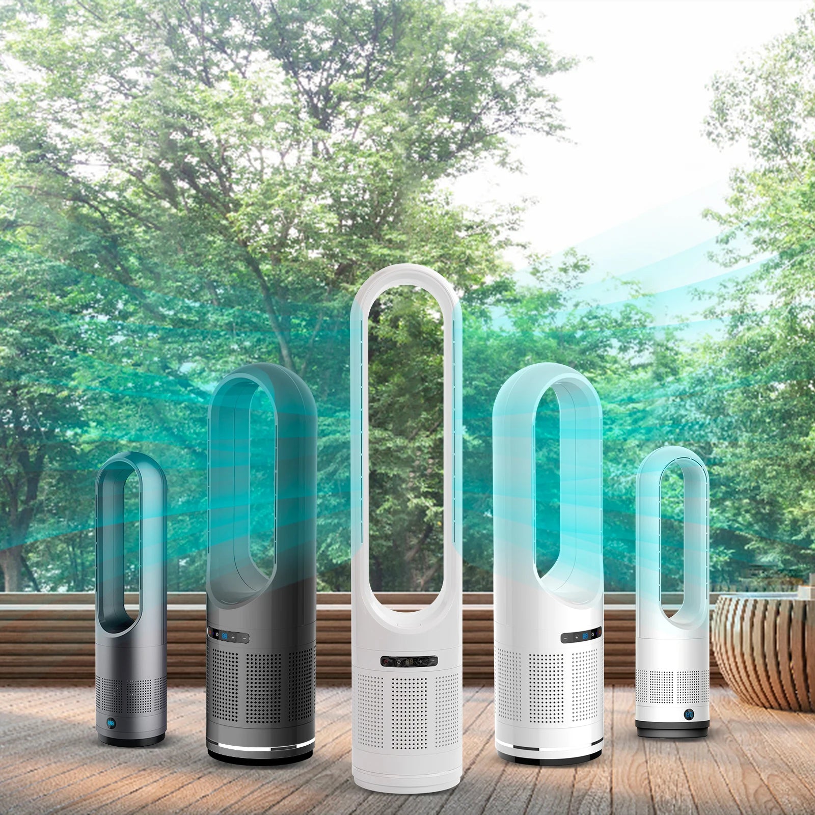 Smart Interior Modern and Luxurious Design 20W Electric air Cooling Bladeless Fan 8 Speeds
