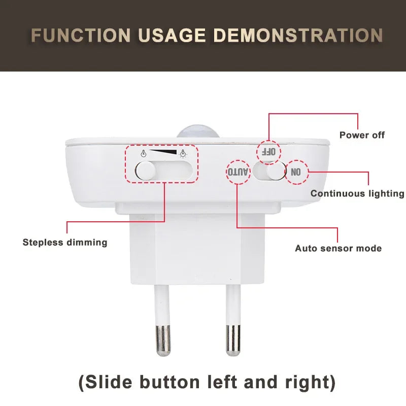 Night Light Motion Sensor LED Light EU/US Plug Lamps Children'S Night Light Wireless Night Lamp For Bedside Table Bedroom Nigh
