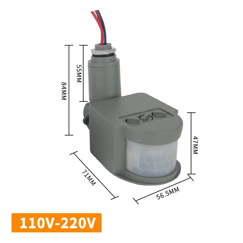 12V Motion Sensor 220V/110V PIR Movement Detector Automatic Infrared Wall Mount Timer Outdoor 24V LED Motion Sensor Light Switch