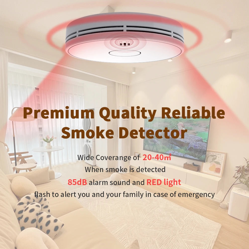 V-Come Standalone Smoke Alarms for Home, 10-Year Battery Photoelectric Smoke Detector,  EN14604 AS3786 , VS02
