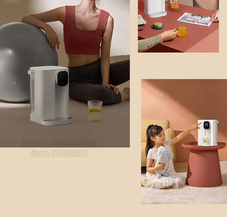 JMEY Instant Heat Water Dispenser Portable Home Office Tea Maker Two Water Filling Methods Water Heater Desktop Water Purifier