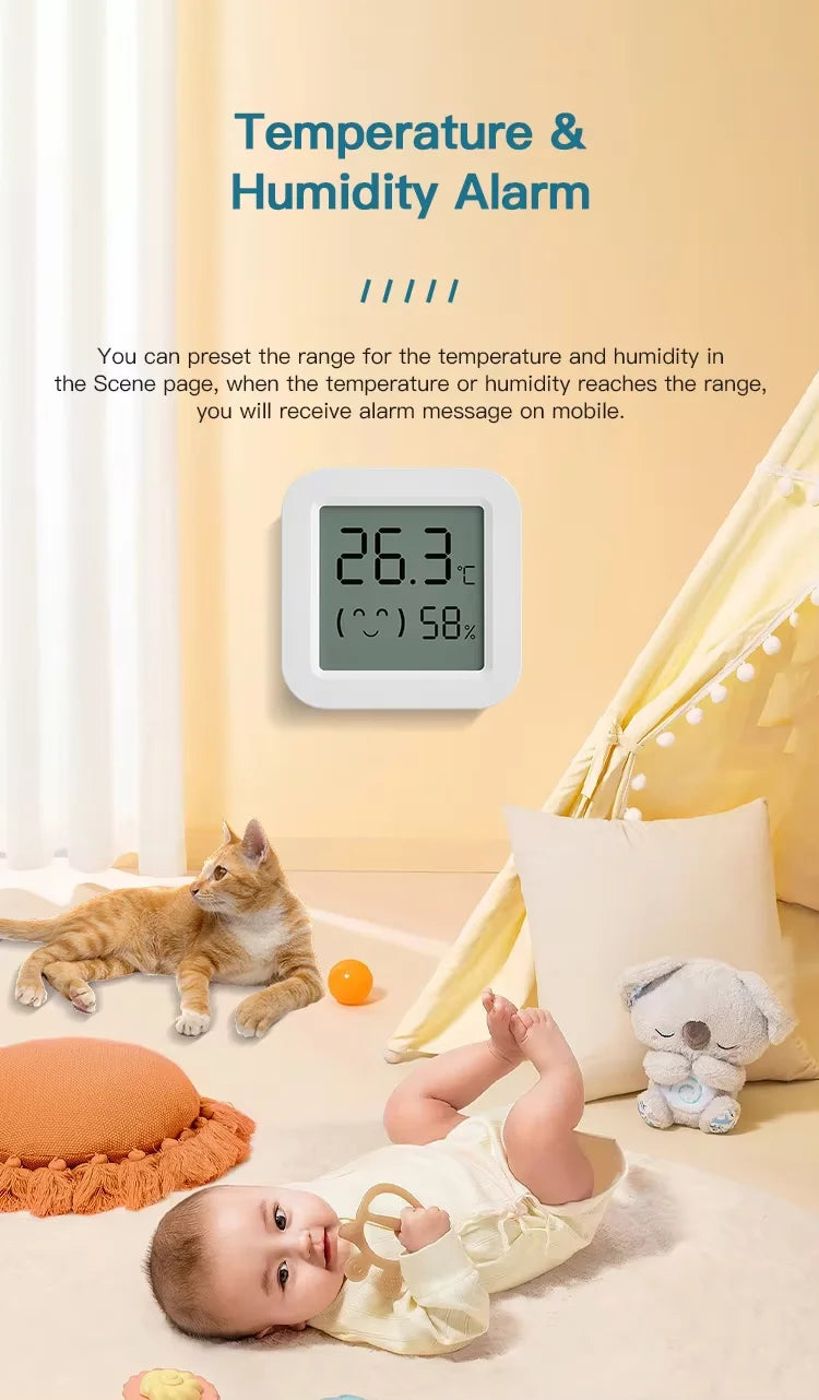 Zigbee Temperature Humidity Sensor For Smart Home LCD Screen Works With Tuya Alexa Google Home APP Smart Life Tuya Smart Yandex