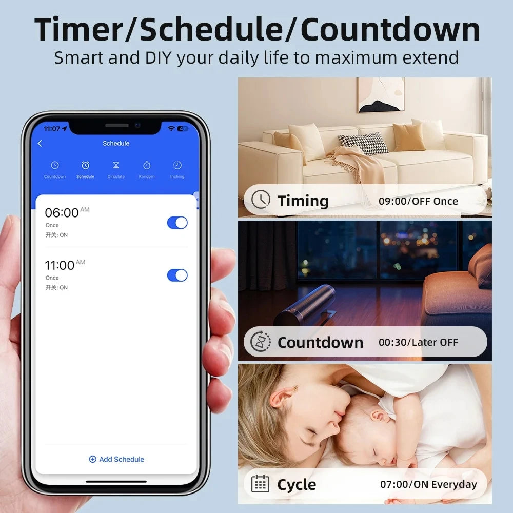 Mini Wifi Smart Switch 2 Way Control works with Tuya app 16A Switches Alexa Yandex Alice Smart Google Home APP Voice Control