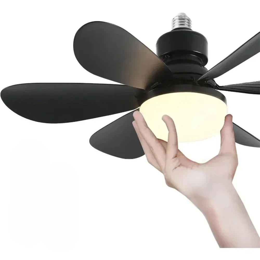 40W E27 LED Ceiling Fan Light Dimmable Color Temperature Modern Ceiling Mount Remote Control Smart Fan Lamp Home Bedroom Decor