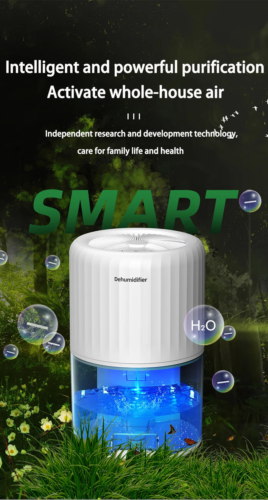 NEW Dehumidifier household intelligent dehumidifier indoor moisture absorption silent small air dryer dehumidifier