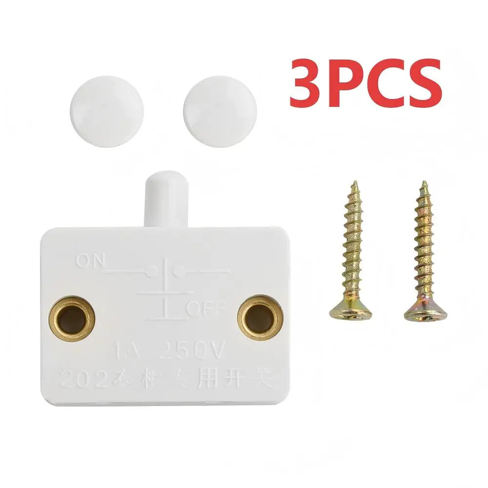 1/3PCS AC 250V Push Switches Door Switches Auto Switche Closet Light Switche Cabinet Door Switche Automatic Reset Push Switches