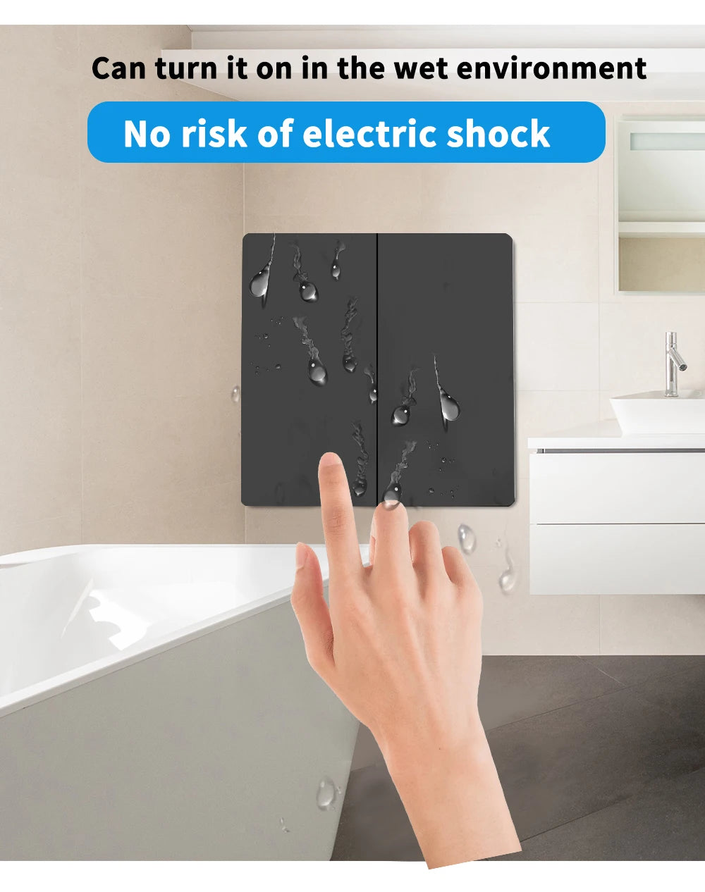 RF433 Self-Powered Wireless Light Switch, Kinetic Energy No Battery,Long Range Wall-Penetrating Signal, Easy Retrofit for Home