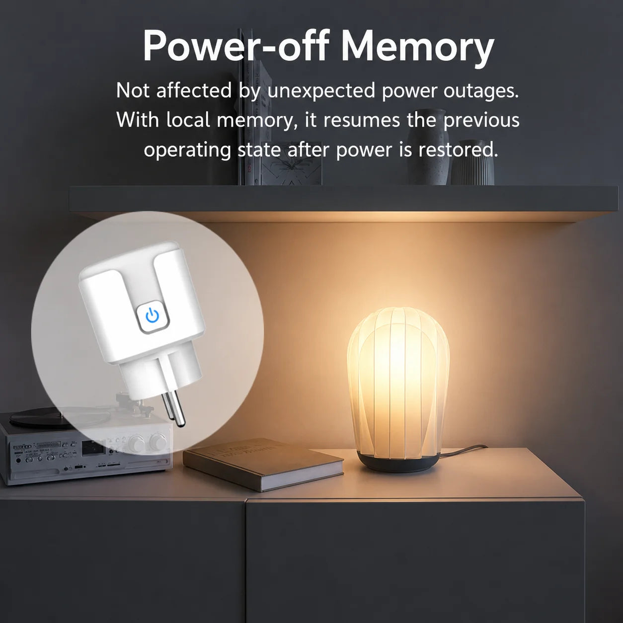 Tuya Matter EU Smart Plug 16A with Energy Consumption Tracking, Compatible with Apple HomeKit, Google Home, and Alexa