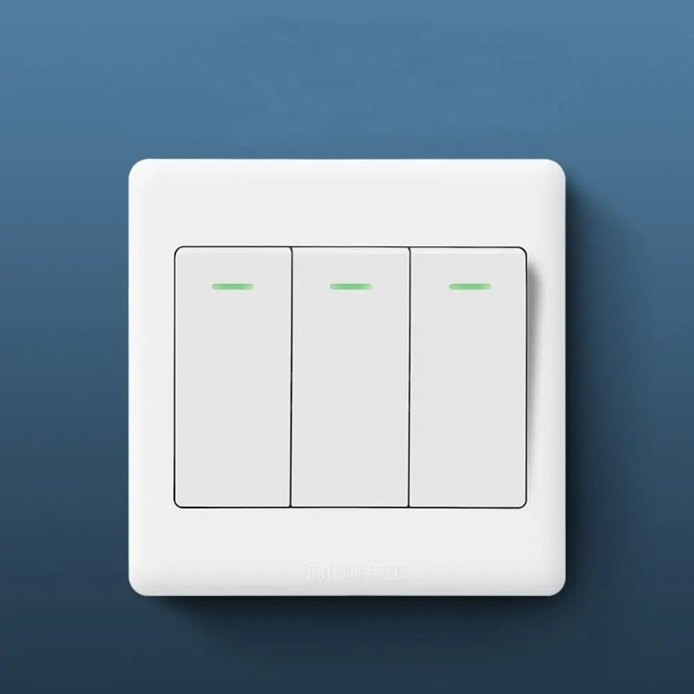 Wall Switches 1/2/3/4 Gang 1Way Button Wall Light Switch Panel On / Off Push Buttons with LED Lamp Home Accessories