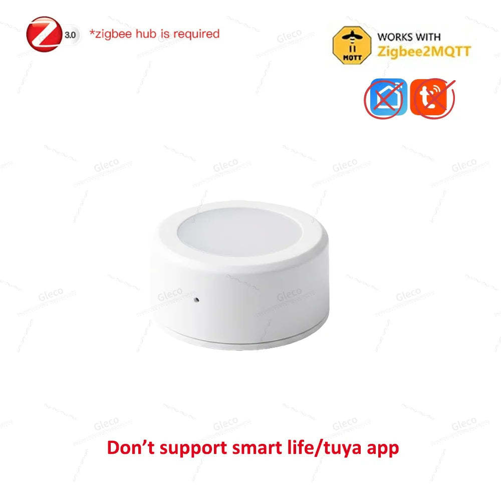 Tuya ZigBee Smart Light Brightness Sensor Luminance Illumination Detector Battery Powered For Smart Life Home Assistant Z2M Hub