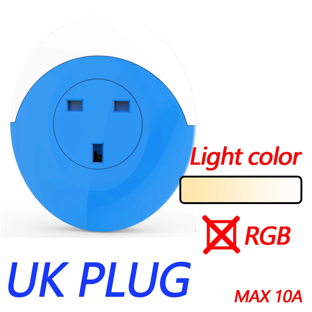Tuya Wifi Smart Night Light Plug EU AU UK US Adapter Color LED Light Homekit Socket Voice Control Works with Alexa Google Home