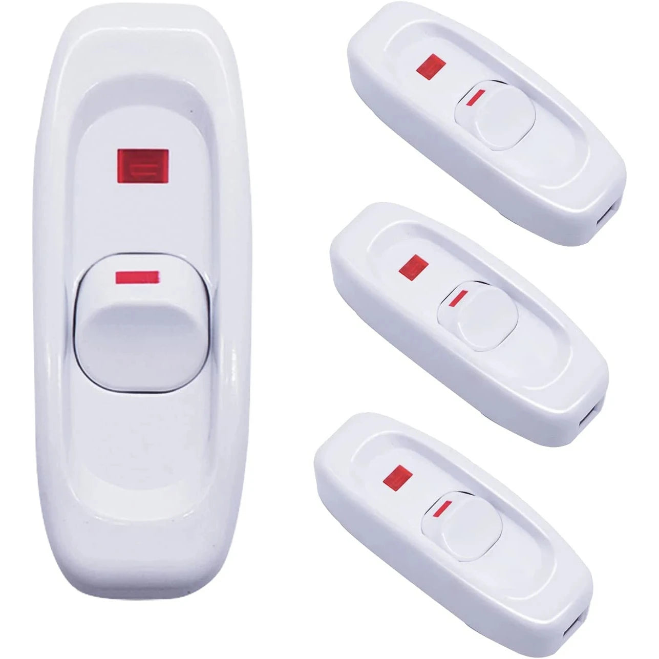 4PCS Inline Cord Switch Appliance Button On/Off 10A 12V Inline Power Switch with LED Light for Table Lamp Desk Light Bed Lamp