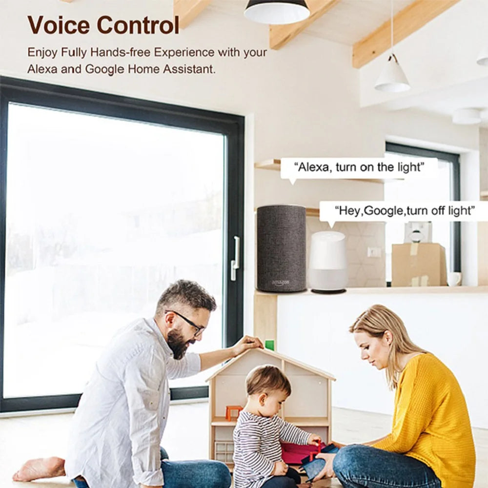 Tuya WiFi/ZigBee Mini Smart Switch 1/2/3/4 Gang Support 2-way Voice Control via Smart Life APP Alexa Google Assistant