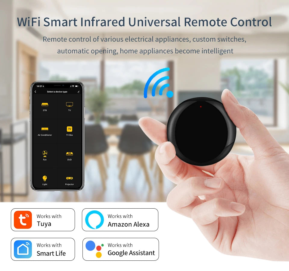 Tuya WiFi IR Control Hub Remote Control Smart Home Remote Universal Infrared Controller For Air Conditioner With Google Alexa