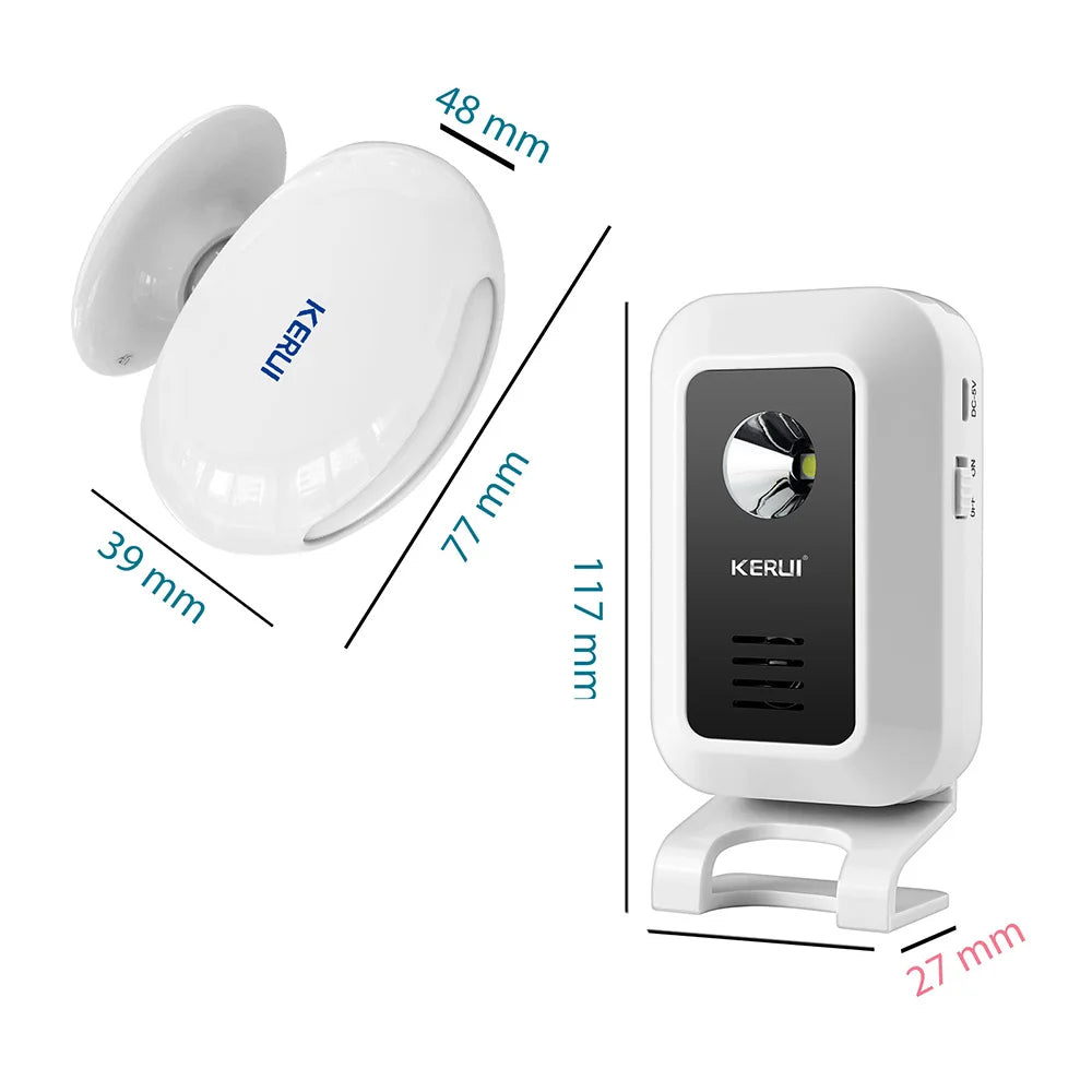 KERUI M7 Wireless Welcome Motion Sensor Security Alarm 32 Songs DoorBell Chime Smart Home LED Night Light Door Window Store Shop