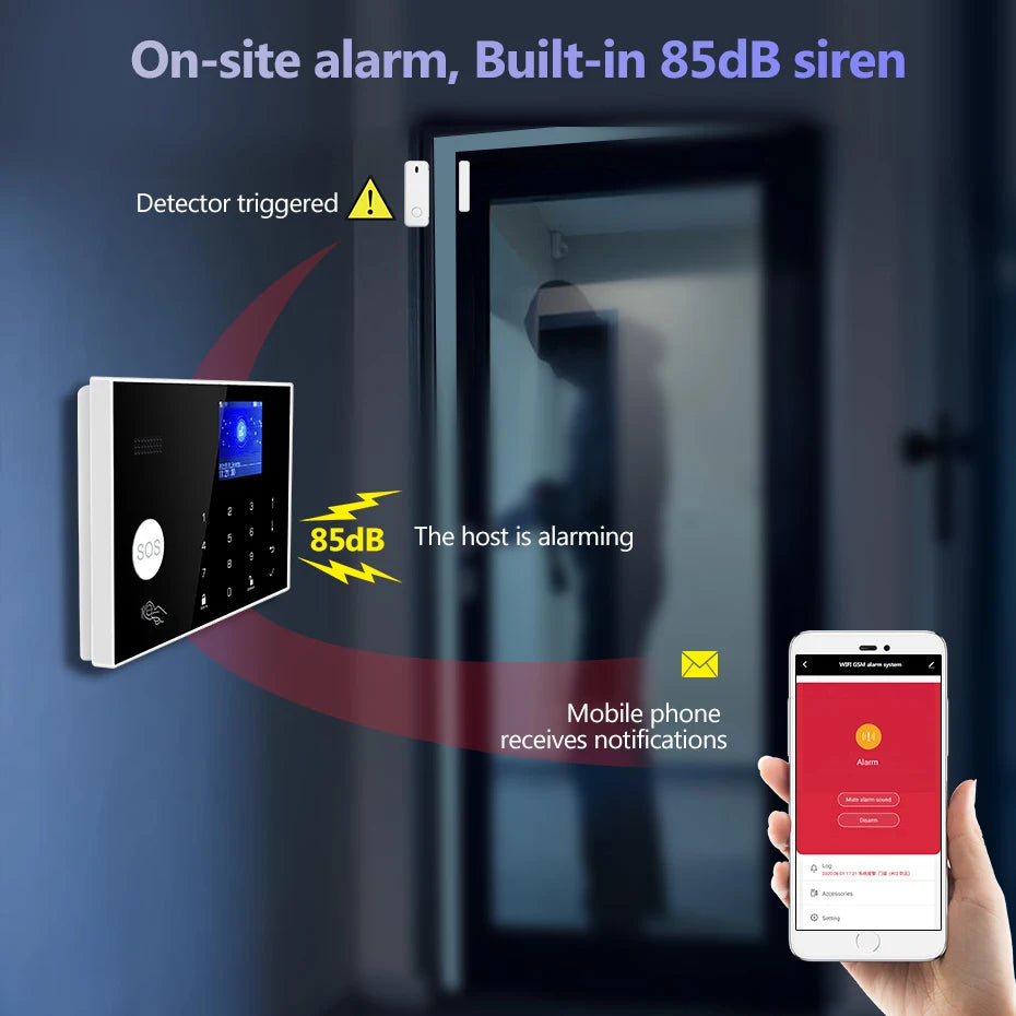 KERUI G30 Alarm System for Home WIFI GSM Security Alarm Panel with Temperature and Humidity Display Work Alexa Tuya Smart App