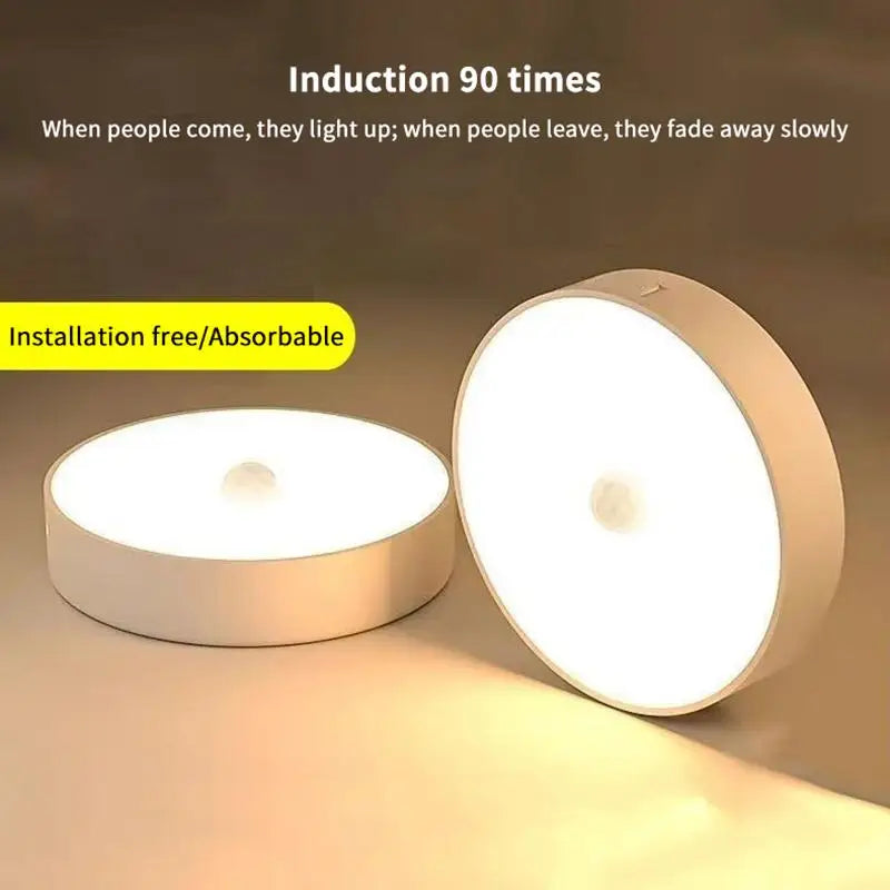 1Set Motion Sensor LED Night Light USB Rechargeable Night Lamp For Kitchen Cabinet Wardrobe Lamp Staircase Wireless Closet Light
