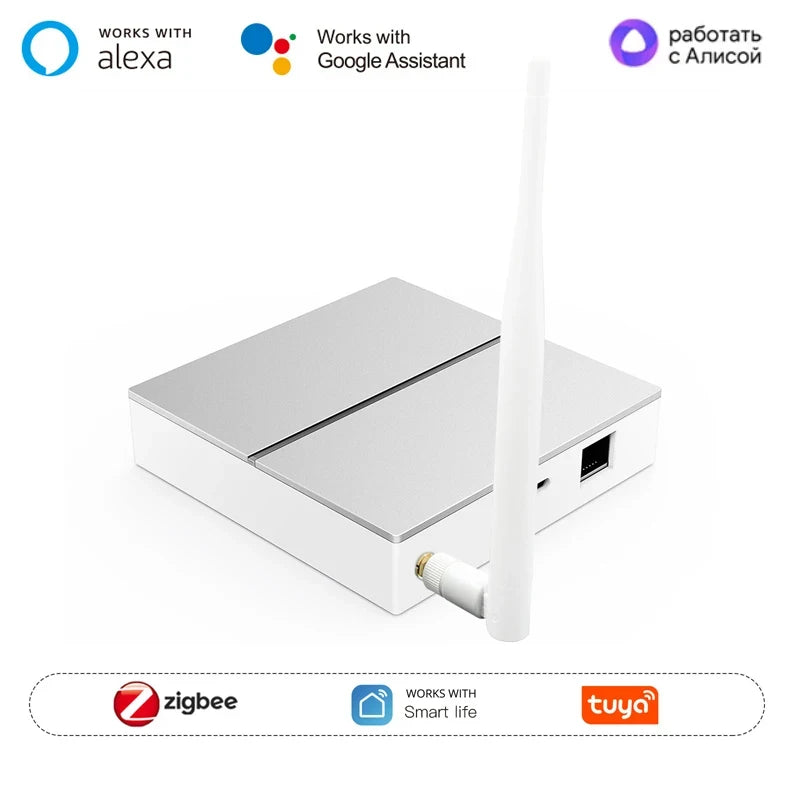 Tuya Zigbee 3.0 Smart Wired Gateway Hub ,With Signal Antenna Smart Wired Bridge Hub,Works With Yandex Alice Alexa Google Home