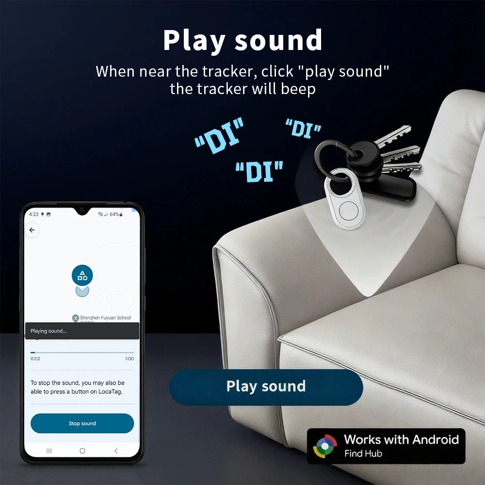 Android Tracker Long-Distance Finder Portable Anti-lost Device for Google's Find Hub App Locate Smart Tag for Pixel Motorola GMS