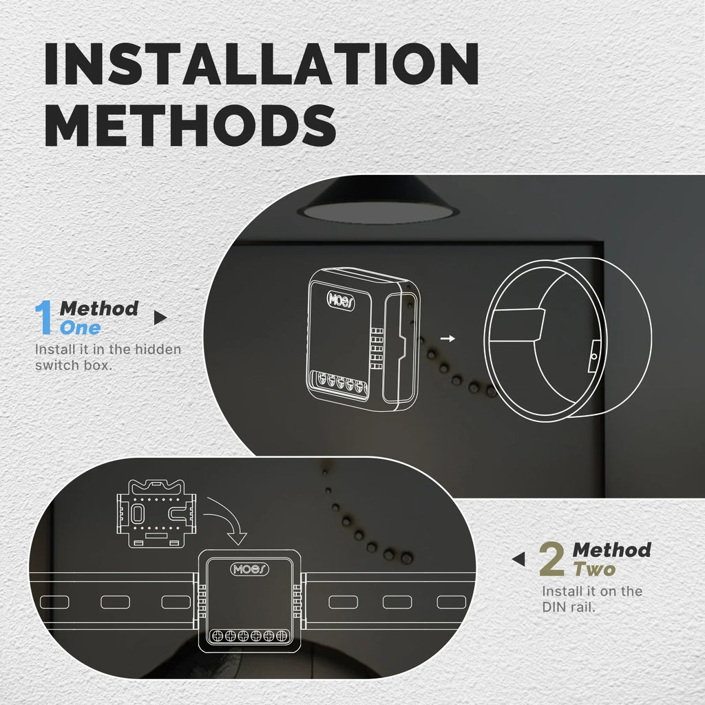 MOES Star Ring Series Mini Tuya WiFi/Zigbee Smart Switch DIY Module Light Switch 1/2 Gang Remote Control Work Alexa Google Home